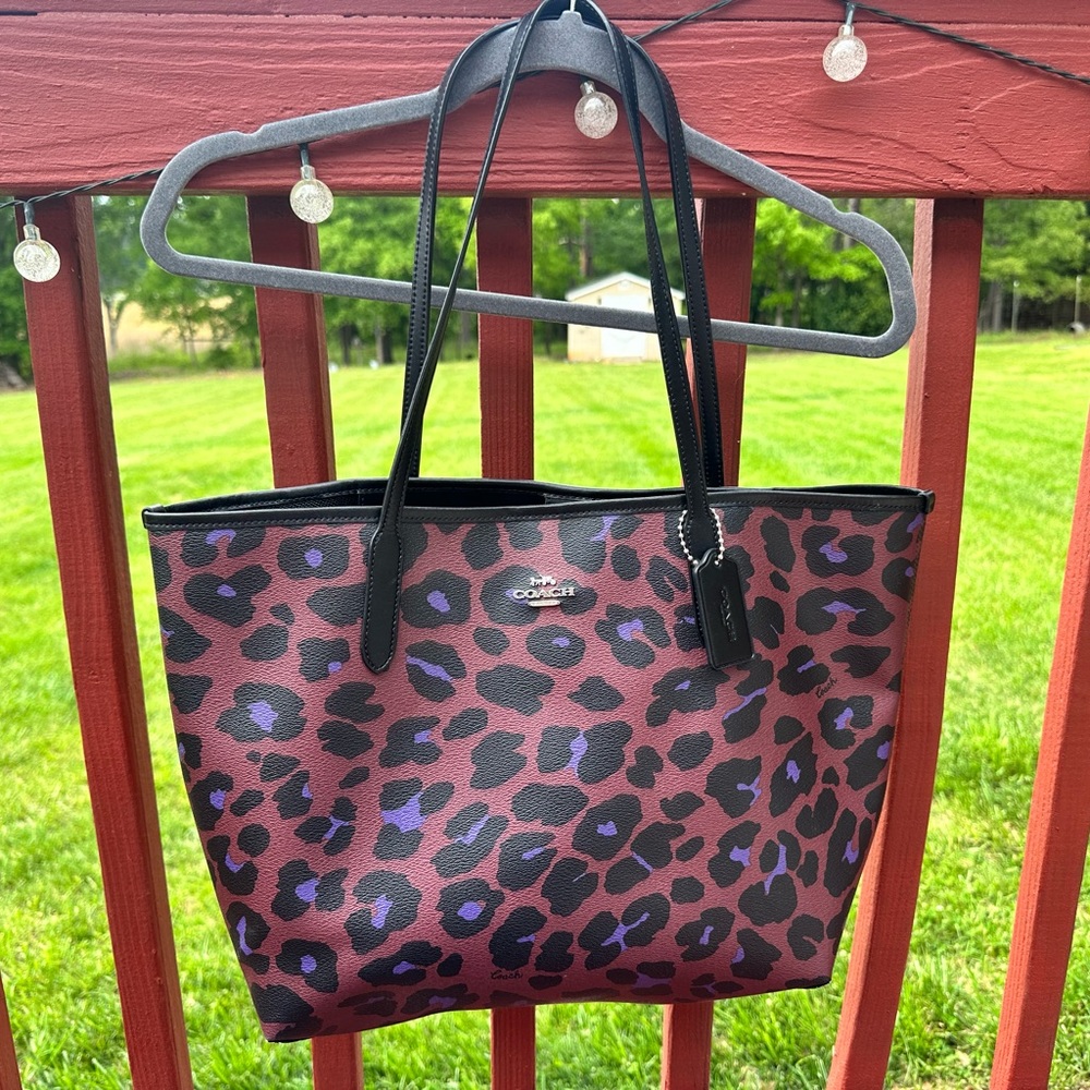 Coach leopard print tote.
